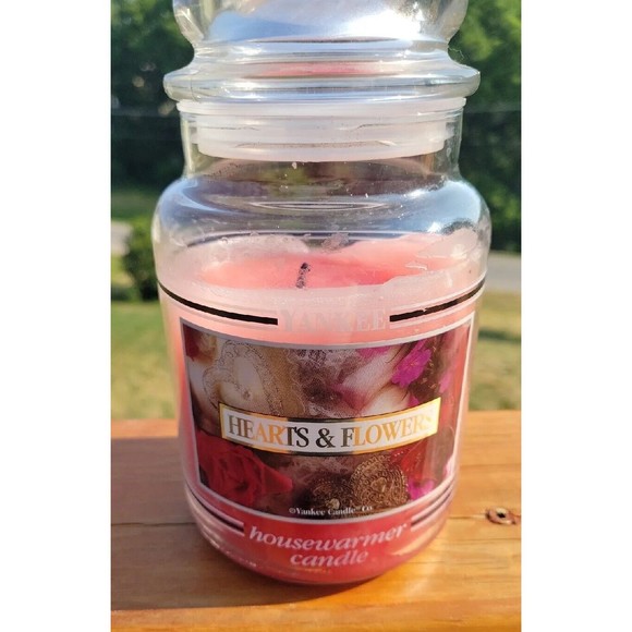 Yankee Candle Hearts & Flowers Black Band White Label 22 Oz Jar Retired RARE - Picture 13 of 14